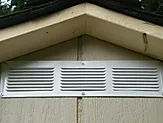 Gable vents for air ventilation at top of shed